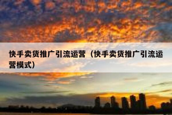 快手卖货推广引流运营（快手卖货推广引流运营模式）