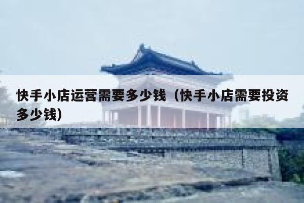 快手小店运营需要多少钱（快手小店需要投资多少钱）