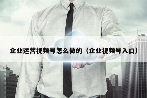 企业运营视频号怎么做的（企业视频号入口）