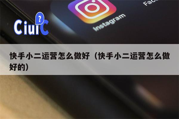快手小二运营怎么做好（快手小二运营怎么做好的）