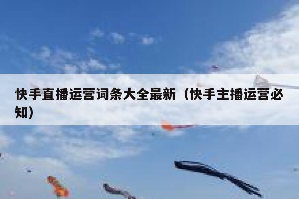 快手直播运营词条大全最新（快手主播运营必知）