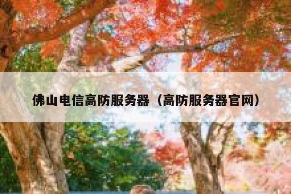 佛山电信高防服务器（高防服务器官网）