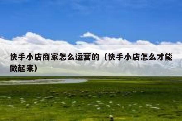 快手小店商家怎么运营的（快手小店怎么才能做起来）