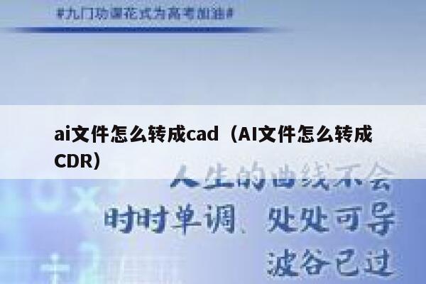 ai文件怎么转成cad（AI文件怎么转成CDR）