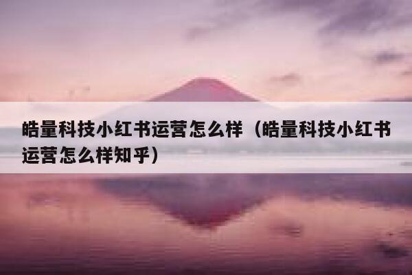 皓量科技小红书运营怎么样（皓量科技小红书运营怎么样知乎）