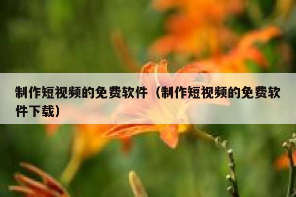 制作短视频的免费软件（制作短视频的免费软件下载）