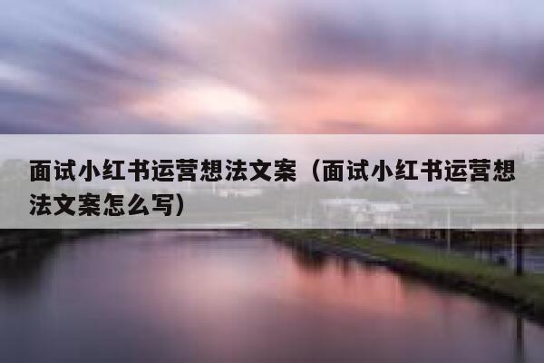 面试小红书运营想法文案（面试小红书运营想法文案怎么写）