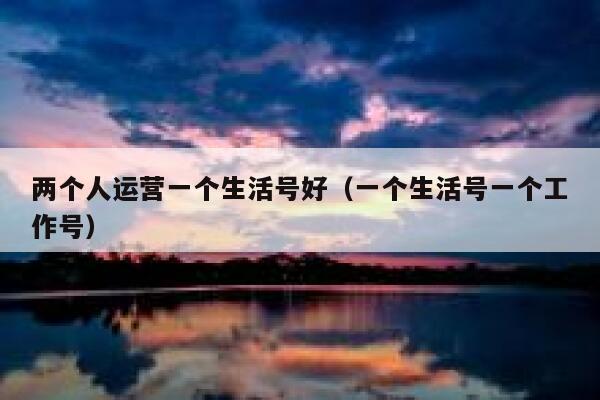 两个人运营一个生活号好（一个生活号一个工作号）