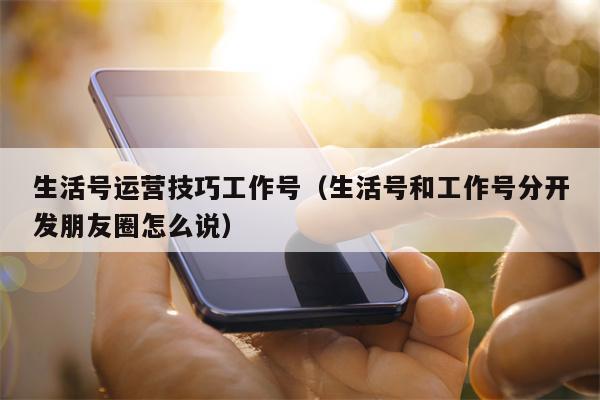 生活号运营技巧工作号（生活号和工作号分开发朋友圈怎么说）