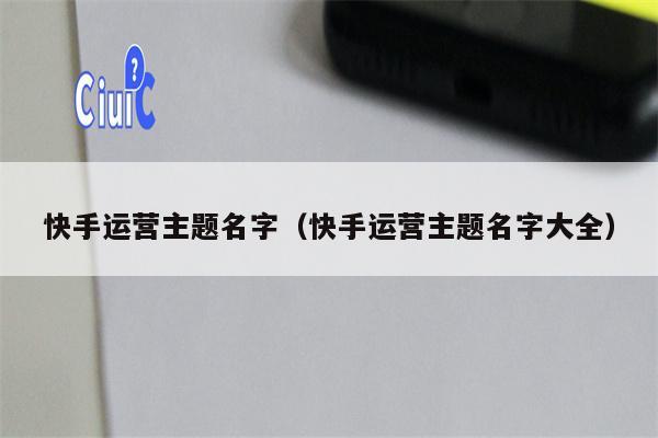 快手运营主题名字（快手运营主题名字大全）