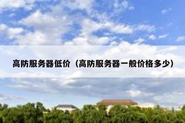高防服务器低价（高防服务器一般价格多少）