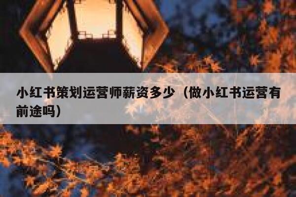 小红书策划运营师薪资多少(做小红书运营有前途吗)