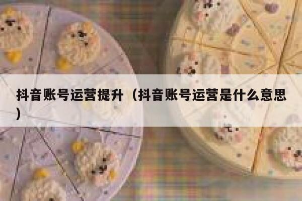 抖音账号运营提升(抖音账号运营是什么意思)